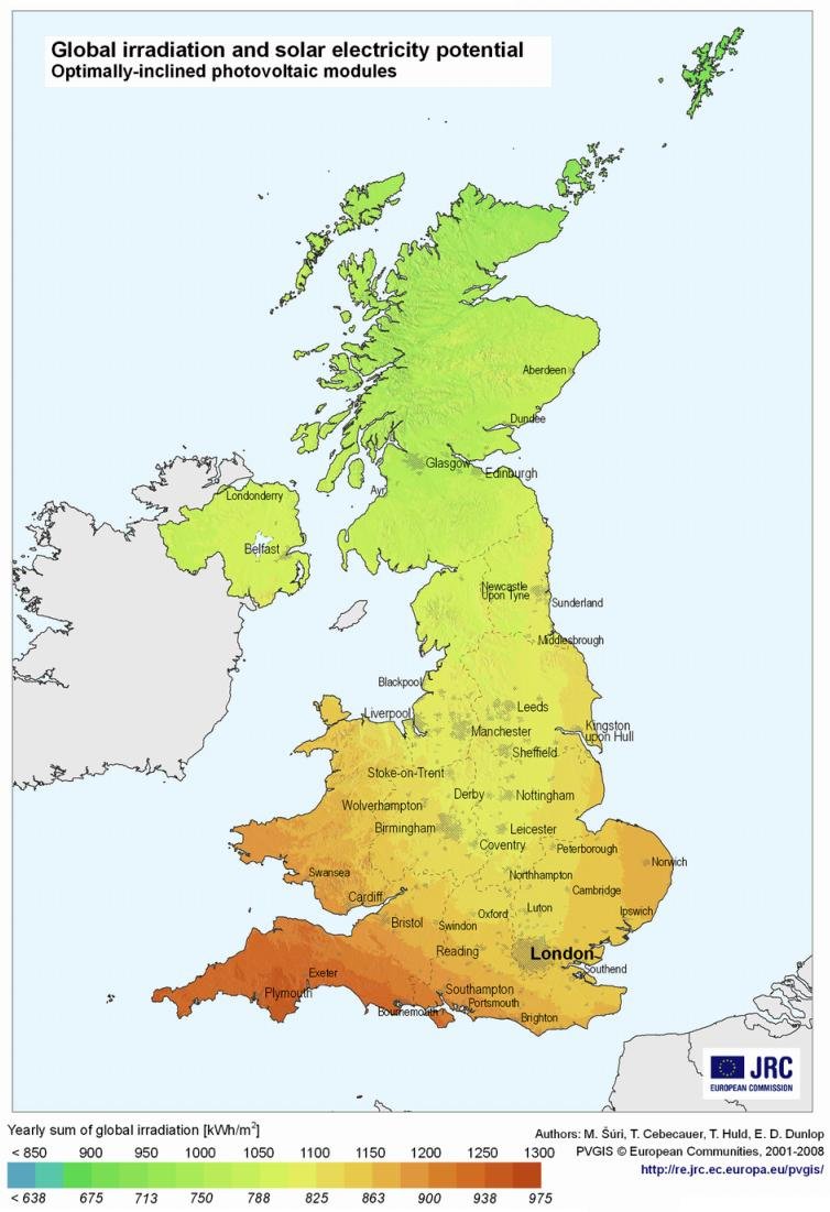 UK-Solar-Radiation-Energy-Map