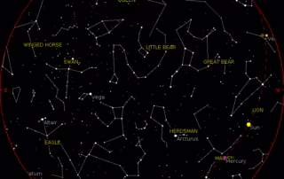 sky map above crondall