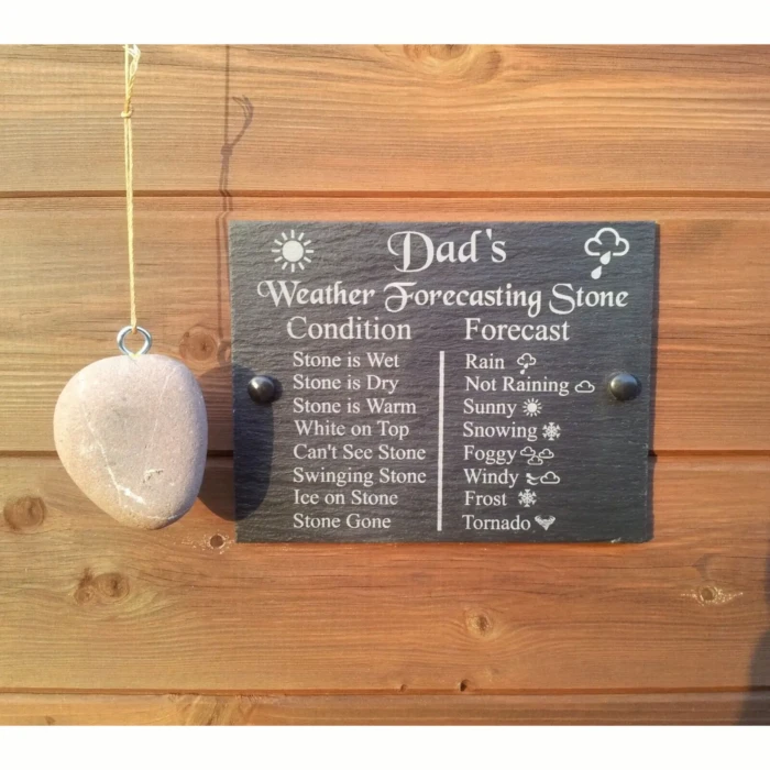 Funny Weather Forecasting Stone Natural Slate Plaque - Ideal Gift