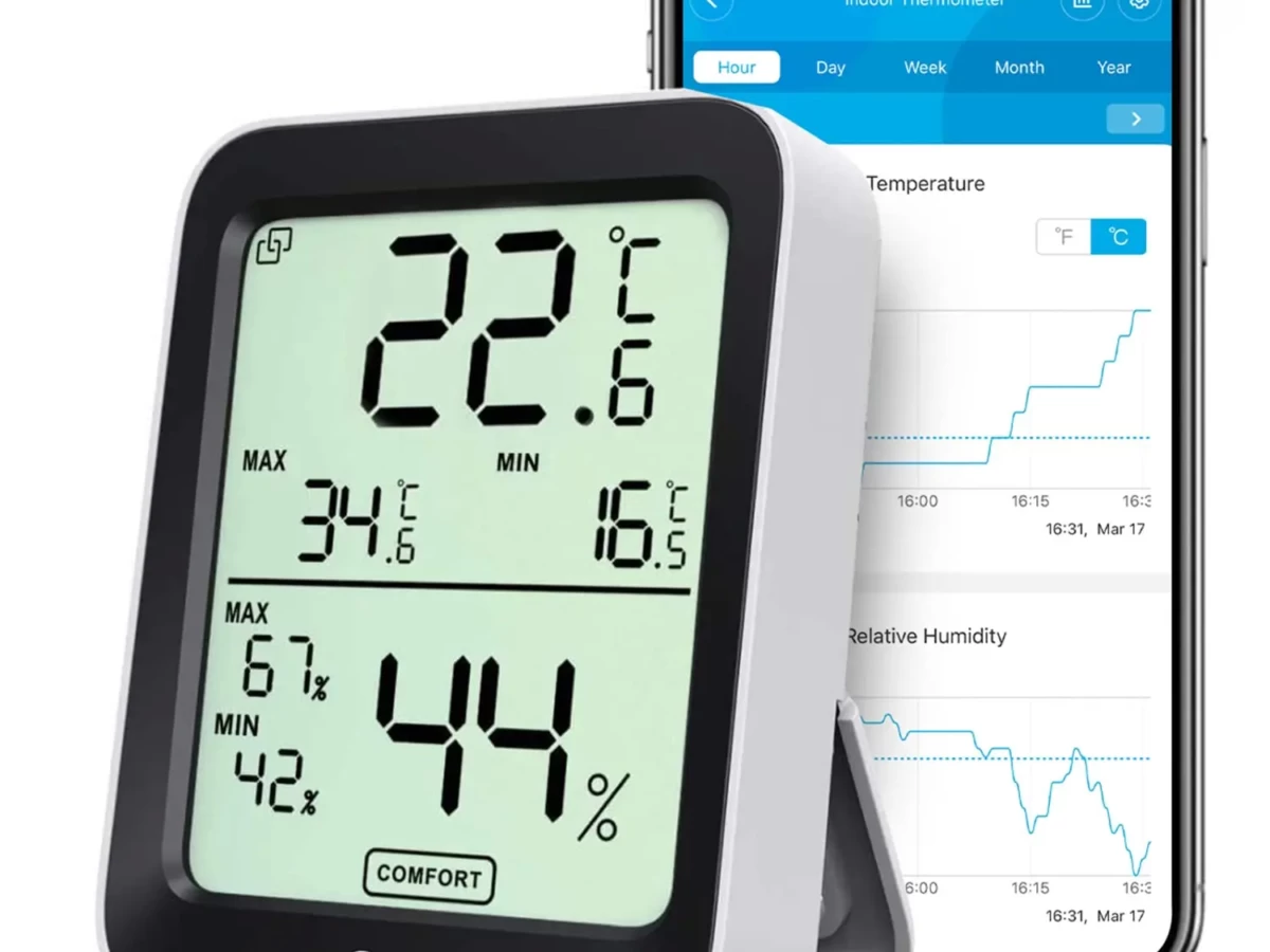 WiFi Smart Indoor Hygrometer Thermometer - Compatible with Alexa - Crondall  Weather