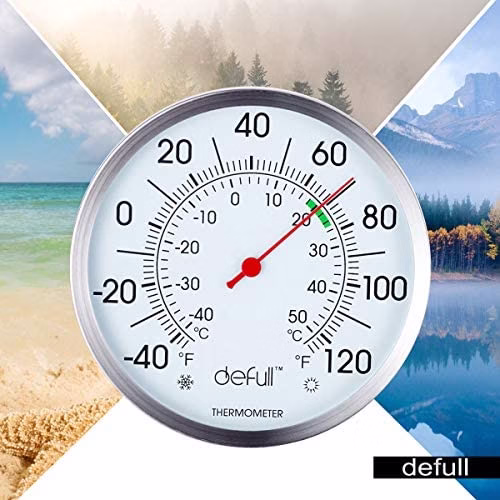 Defull 5 inch Indoor Outdoor Thermometer Stainless Steel - Image 3