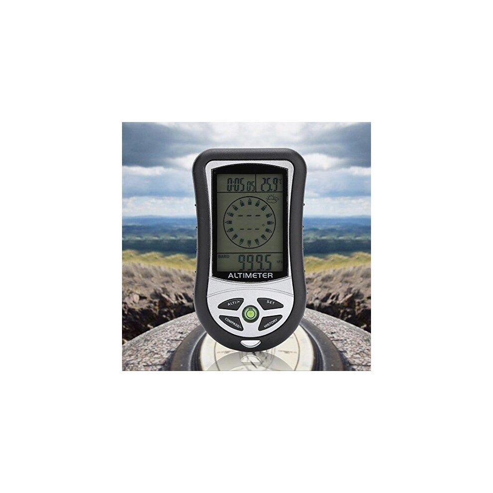 Digital Compass Multifunction Altimeter Barometer Thermometer Compass with Display Screen Handheld Outdoor Meter Device 