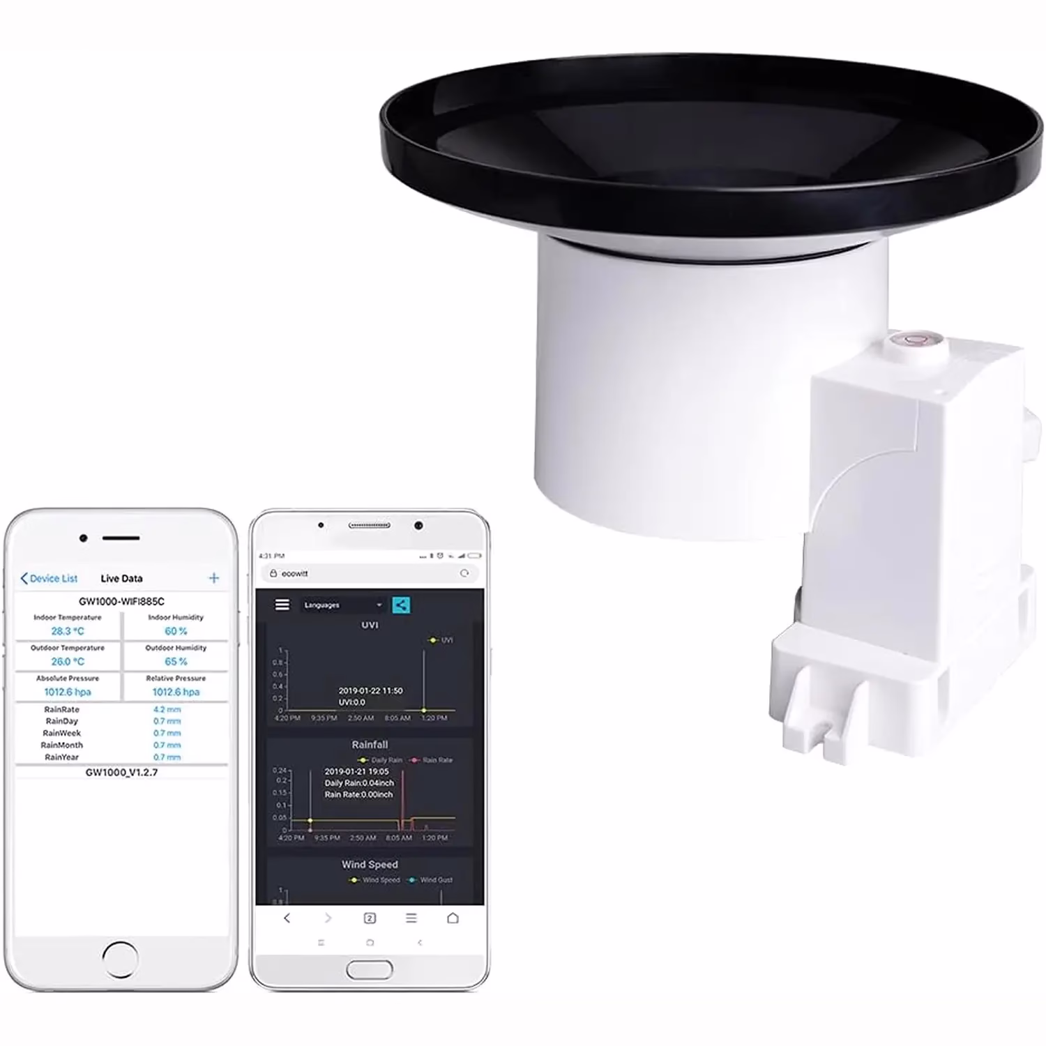 Ecowitt WH40 Wireless Self-Emptying Rain Collector / Rainfall Sensor