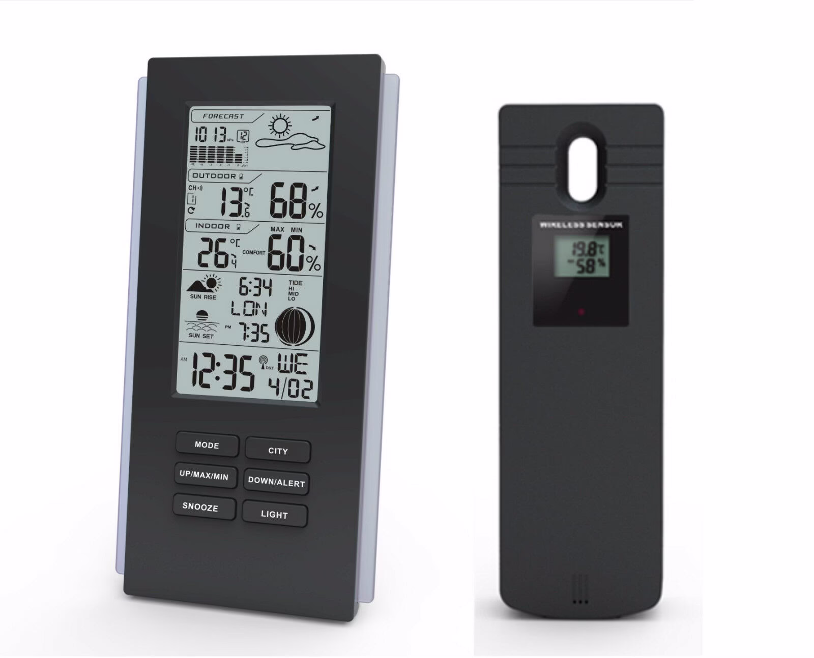 Blue LED Wireless Weather Station & Sensor Temperature Humidity Barometer RCC - Image 2